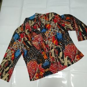 KAKTUS vibrant print cotton jacket, M